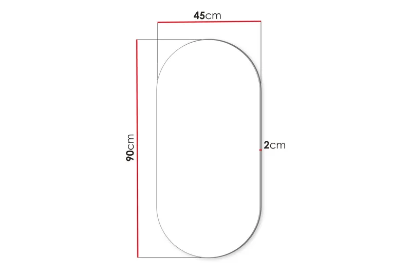 Monfort Vägghängd Spegel Oval 45x90 cm - Brun - Inredning - Speglar - Väggspegel