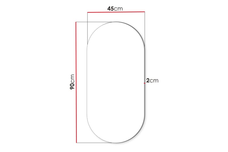 Monfort Vägghängd Spegel Oval 45x90 cm - Brun - Inredning - Speglar - Väggspegel