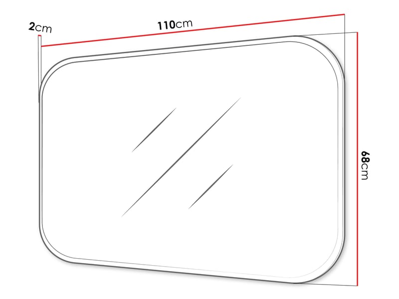 Pantego Vägghängd spegel 110 cm - brun - Inredning - Speglar - Väggspegel