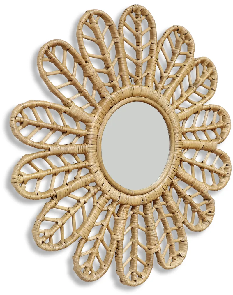 Peacock ljus rotting spegel Ø60 cm, Natur