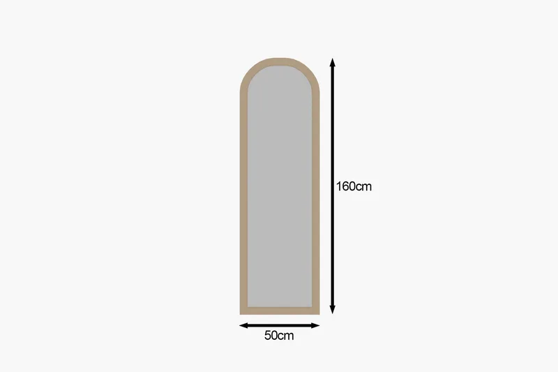 Rusele Vägghängd Spegel Svängd 50 cm - Beige - Inredning - Speglar - Väggspegel