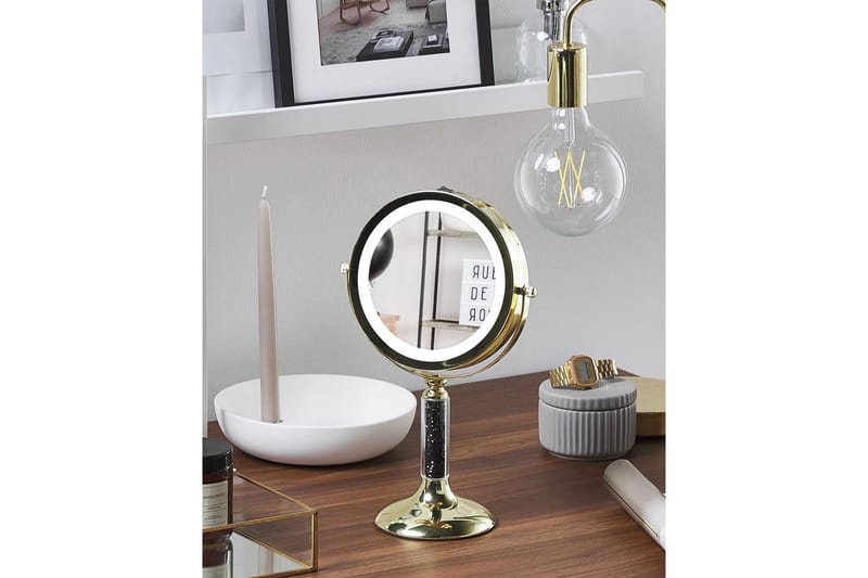 Sminkspegel Baixas Guld/svart - Guld/svart - Inredning - Speglar - Sminkspegel