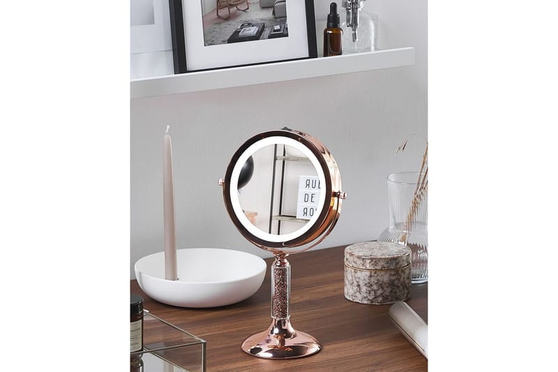 Sminkspegel Baixas Rose guld - Rose guld - Inredning - Speglar - Spegel med belysning
