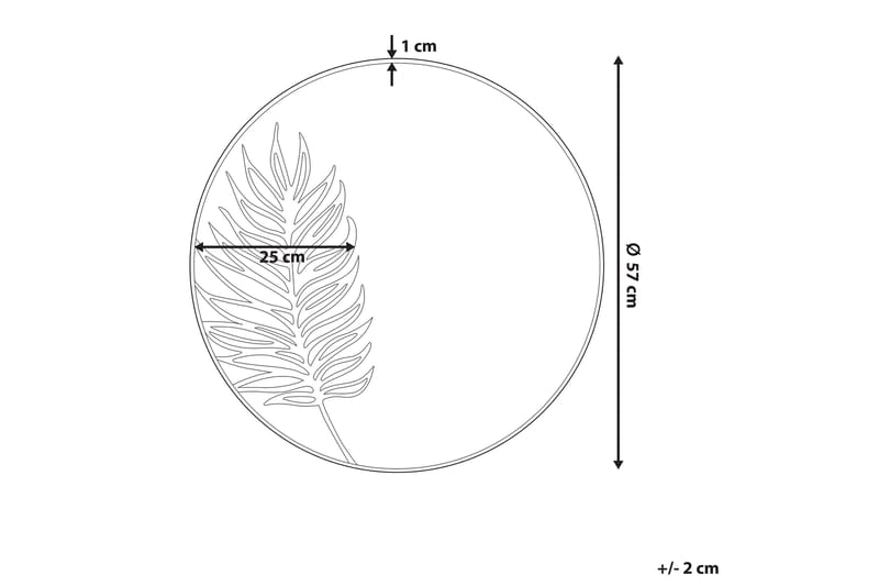 Cherilus Spegel Rund 57 cm - Guld - Sminkspegel - Badrumstillbehör