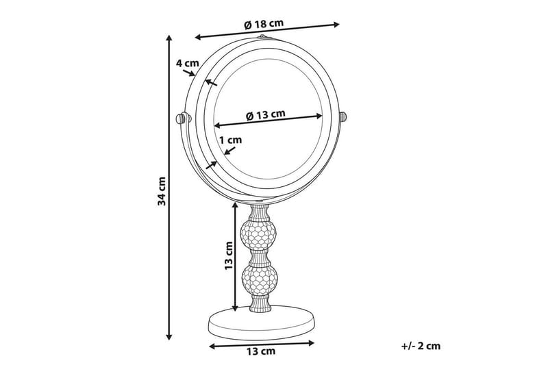 Sminkspegel Claira Guld - Guld - Inredning - Speglar - Spegel med belysning