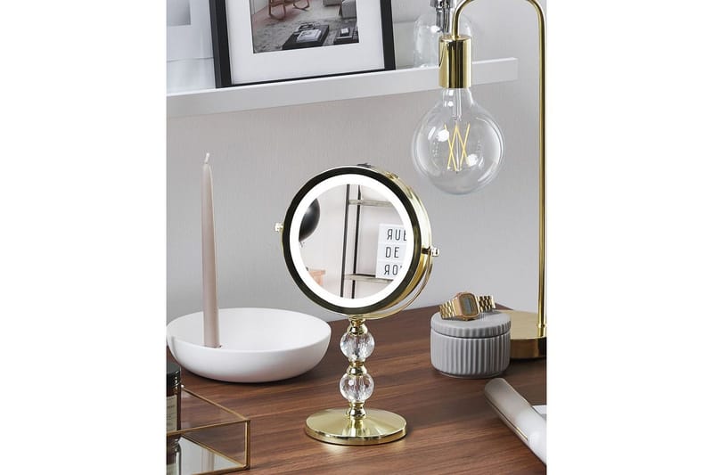 Sminkspegel Claira Guld - Guld - Inredning - Speglar - Spegel med belysning