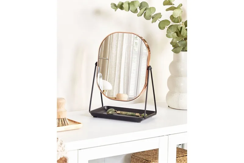 Sminkspegel Correze Rose guld/svart - Rose guld/svart - Inredning - Speglar - Sminkspegel