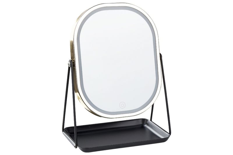 Sminkspegel Dordogne Guld/svart - Guld/svart - Inredning - Speglar - Spegel med belysning