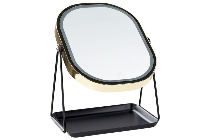 Sminkspegel Dordogne Guld/svart - Guld/svart - Inredning - Speglar - Spegel med belysning