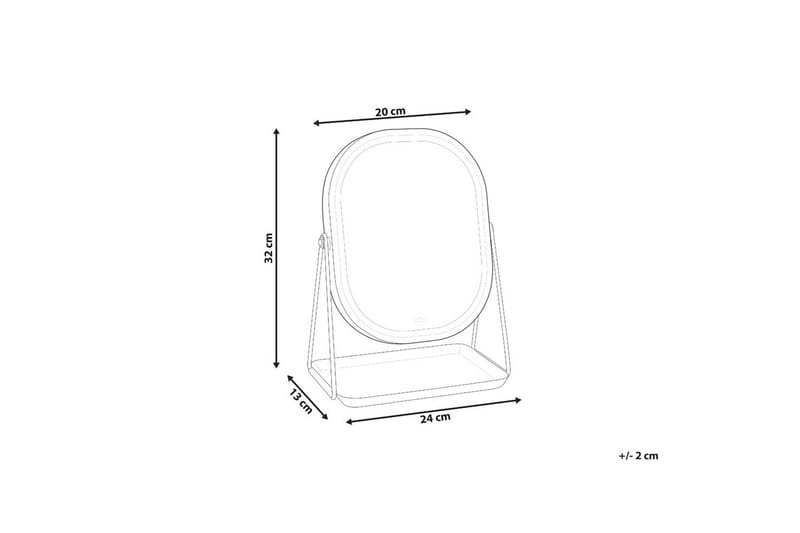 Sminkspegel Dordogne Guld/svart - Guld/svart - Inredning - Speglar - Sminkspegel