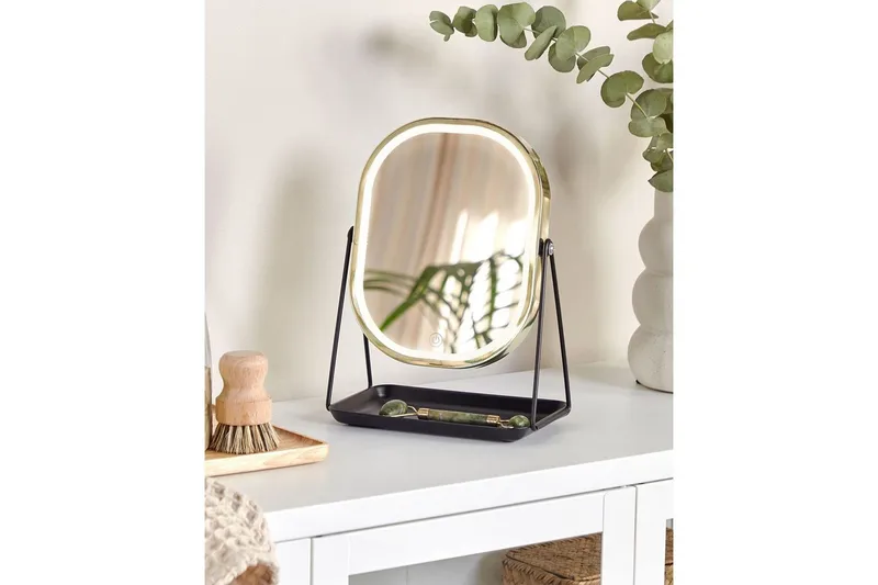 Sminkspegel Dordogne Guld/svart - Guld/svart - Inredning - Speglar - Sminkspegel