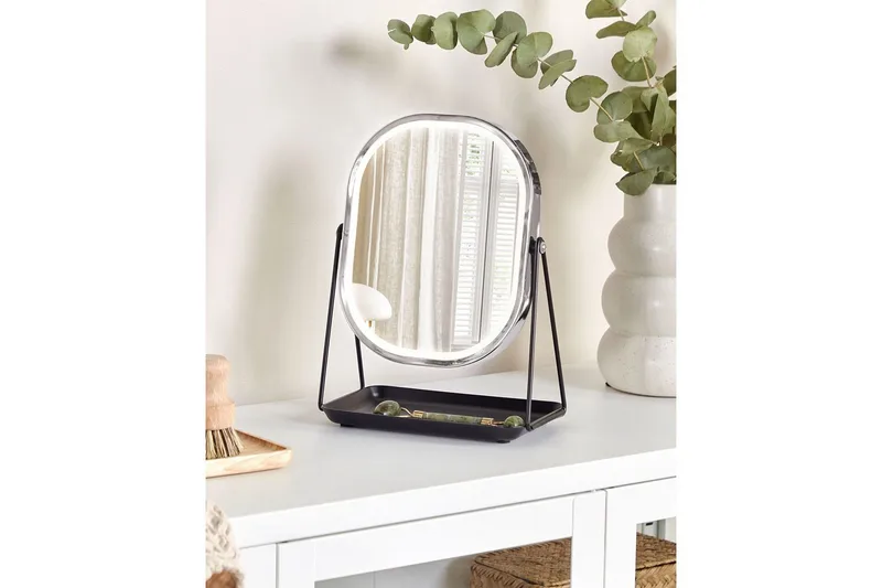 Sminkspegel Dordogne Silver/Svart - Silver/Svart - Inredning - Speglar - Sminkspegel