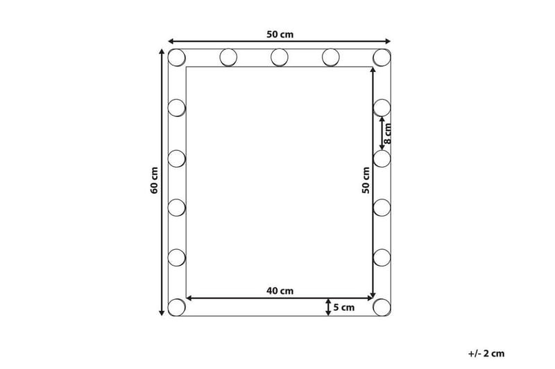 Saven Spegel LED 50x60 cm - Transparent - Sminkspegel - Badrumstillbehör