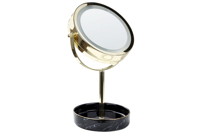 Sminkspegel Savoie Guld/Svart - Guld/Svart - Inredning - Speglar - Spegel med belysning