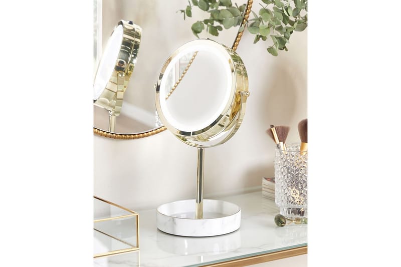 Sminkspegel Savoie Guld/vit - Guld/vit - Inredning - Speglar - Sminkspegel