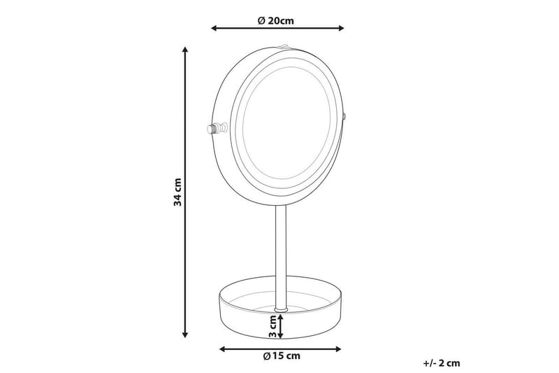 Sminkspegel Savoie Silver/Svart - Silver/Svart - Inredning - Speglar - Spegel med belysning