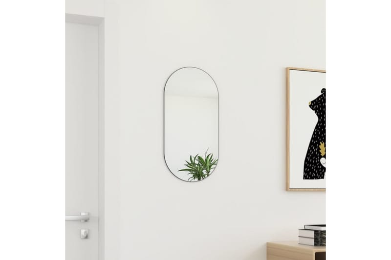 Spegel 60x30 cm glas - Vit - Väggspegel - Hallspegel