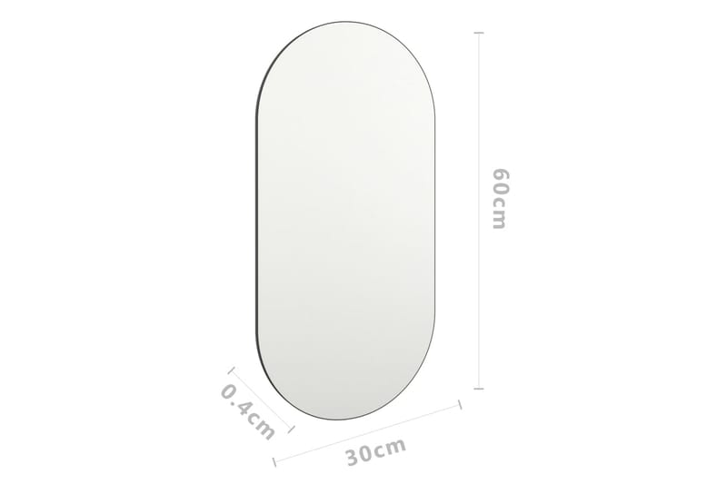 Spegel 60x30 cm glas - Vit - Väggspegel - Hallspegel