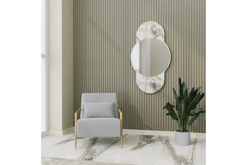 Spegel Ewelina Marmor - Vit - Inredning - Speglar - Väggspegel