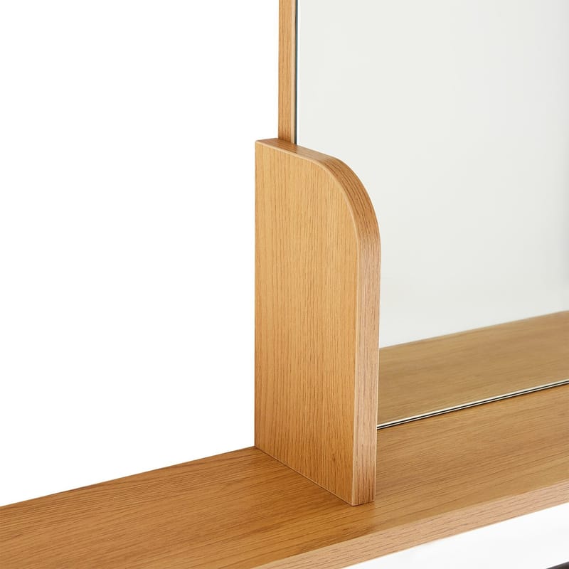 Spegel med hylla Aalborg 92x15x93 cm ek - brun - Inredning - Speglar - Väggspegel