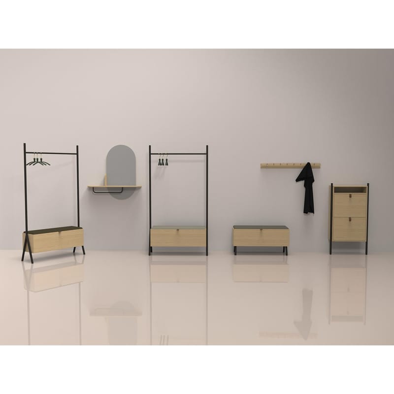 Spegel med hylla Aalborg 92x15x93 cm ek - brun - Inredning - Speglar - Väggspegel