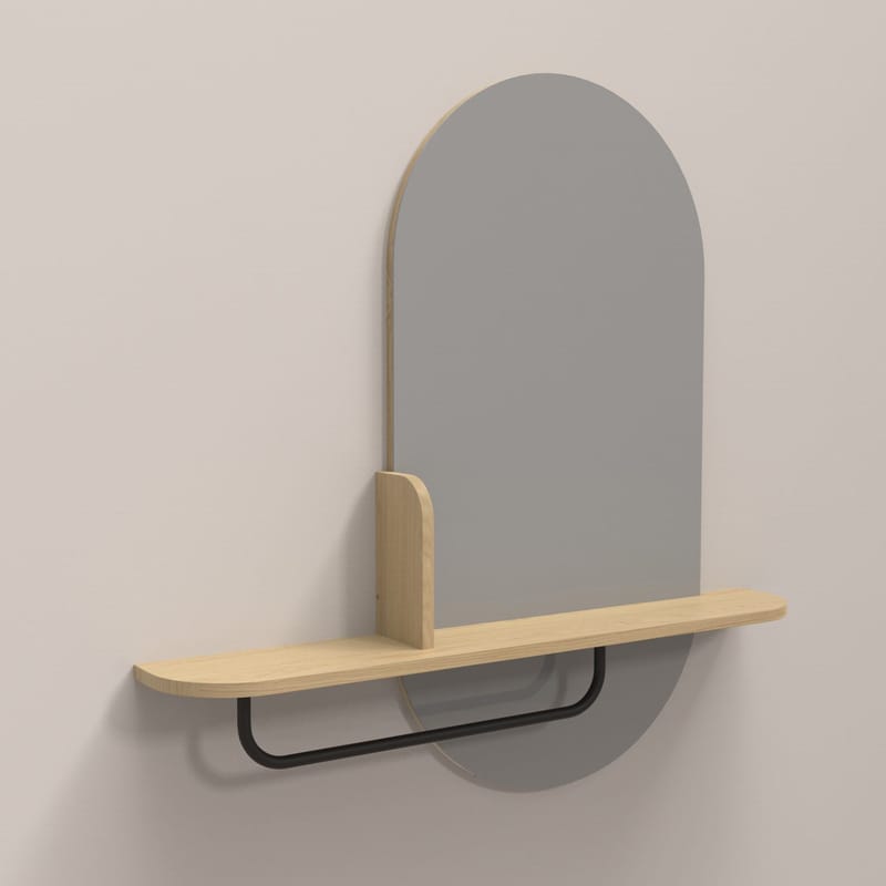 Spegel med hylla Aalborg 92x15x93 cm ek - brun - Inredning - Speglar - Väggspegel