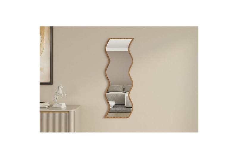Spegel Safidon Vit / Valnöt - Vit / Valnöt - Inredning - Speglar - Väggspegel