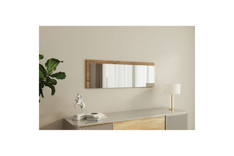 Spegel Sudariya Vit / Valnöt - Vit / Valnöt - Inredning - Speglar - Väggspegel