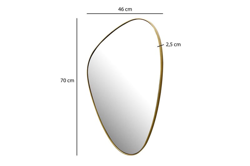 Spegel Wohnling Asymmetrisk metallram oval 70 cm - Inredning - Speglar - Väggspegel