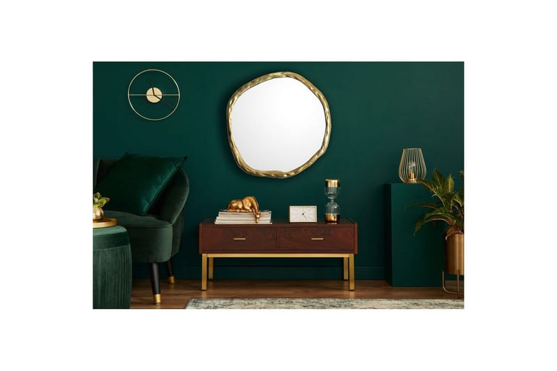 Spegel Wohnling Asymmetrisk metallram rund 60 cm - Inredning - Speglar - Väggspegel