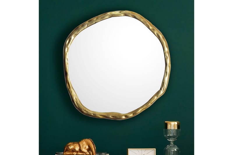Spegel Wohnling Asymmetrisk metallram rund 60 cm - Inredning - Speglar - Väggspegel