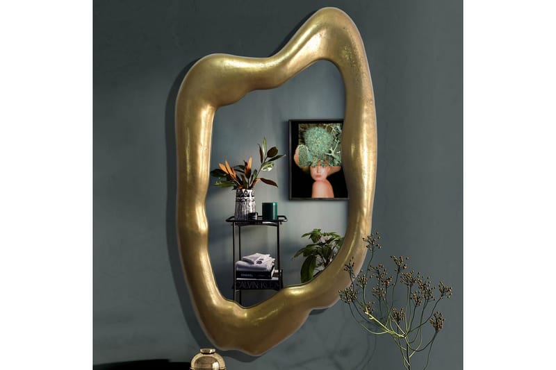 Spegel Wohnling Asymmetrisk tjock metallram oval 100 cm - Inredning - Speglar - Väggspegel