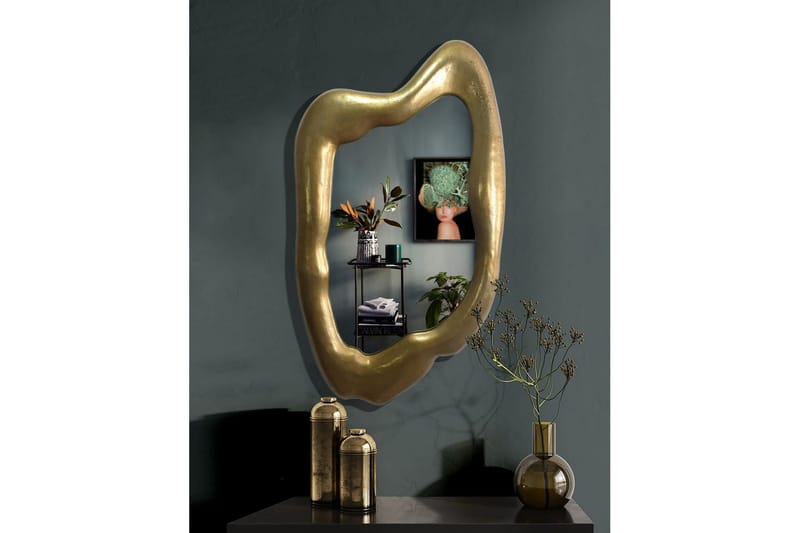 Spegel Wohnling Asymmetrisk tjock metallram oval 100 cm - Inredning - Speglar - Väggspegel