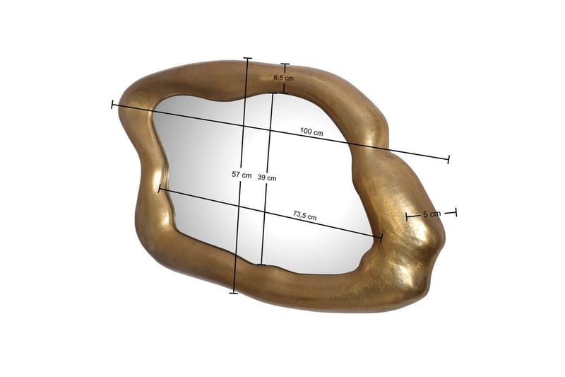 Spegel Wohnling Asymmetrisk tjock metallram oval 100 cm - Inredning - Speglar - Väggspegel