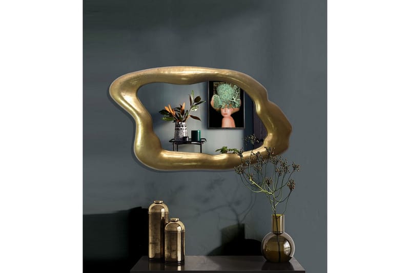 Spegel Wohnling Asymmetrisk tjock metallram oval 100 cm - Inredning - Speglar - Väggspegel