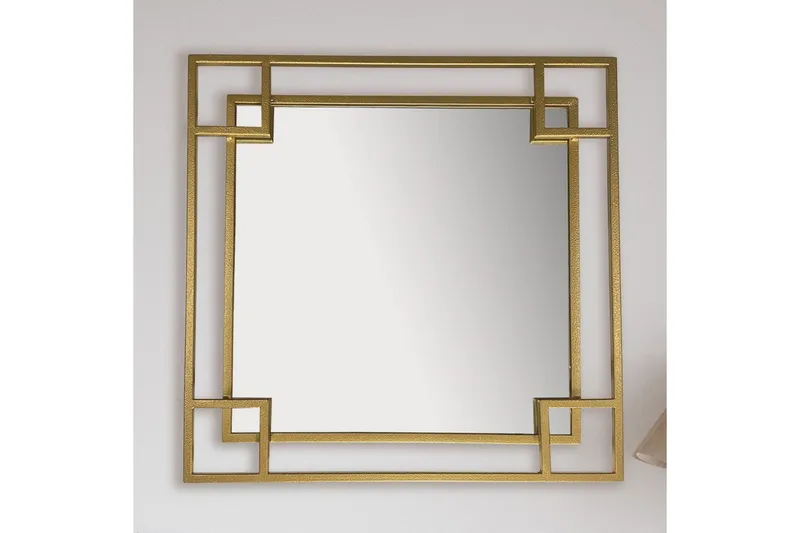 Spegel Wohnling Fyrkantig Geometrisk 60 cm Metallram Modern - Inredning - Speglar - Väggspegel