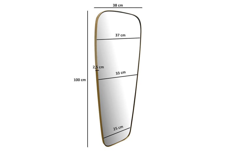 Spegel Wohnling Rektangulärt guld 100 cm klassisk metallram modern - Inredning - Speglar - Väggspegel