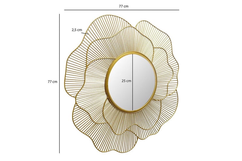 Spegel Wohnling Rosmetallram rund 77 cm modern - Inredning - Speglar - Väggspegel