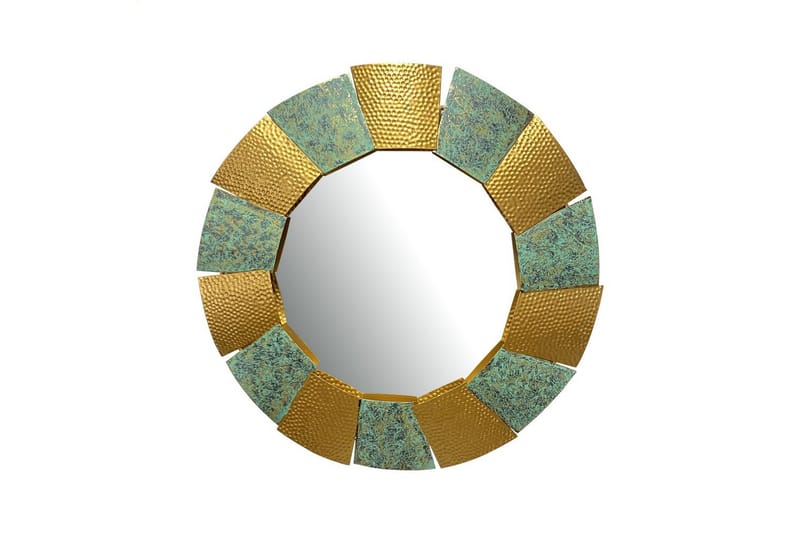 Spegel Wohnling Tvåfärgad guldpatina rund 63 cm modern - Inredning - Speglar - Väggspegel