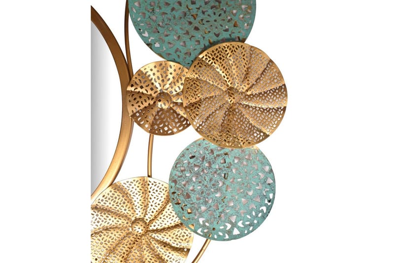 Spegel Wohnling Tvåfärgad guldpatina rund 80 cm modern - Inredning - Speglar - Väggspegel