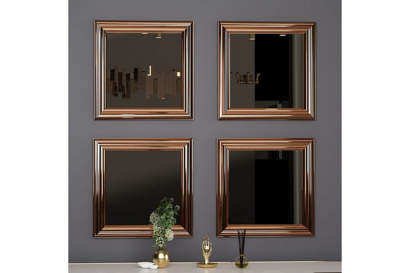Spegelset (4 delar) Miyo Brons - Brons - Inredning - Speglar - Spegelmöbler - Spegelkub