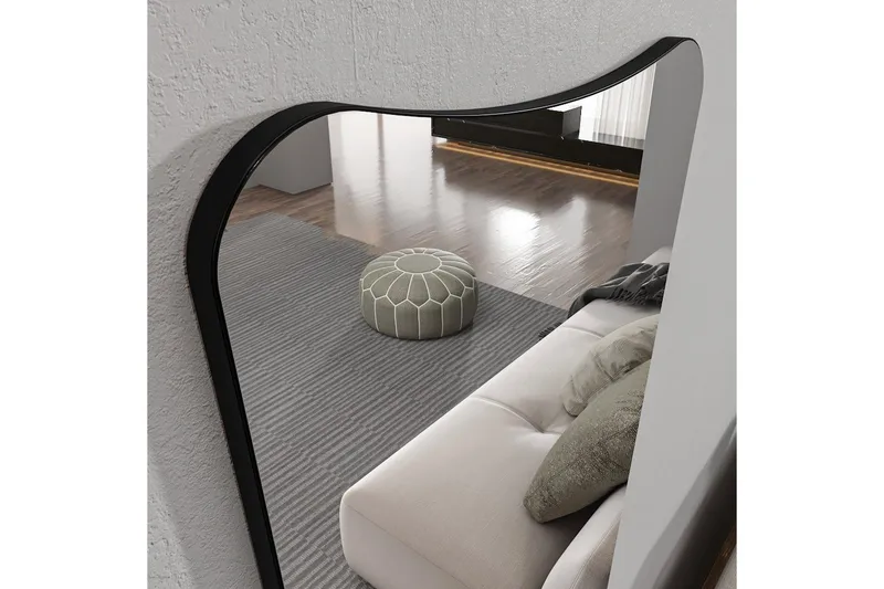 Stationsspegel Vitros Transparent / Svart - Svart/Vit - Inredning - Speglar - Väggspegel