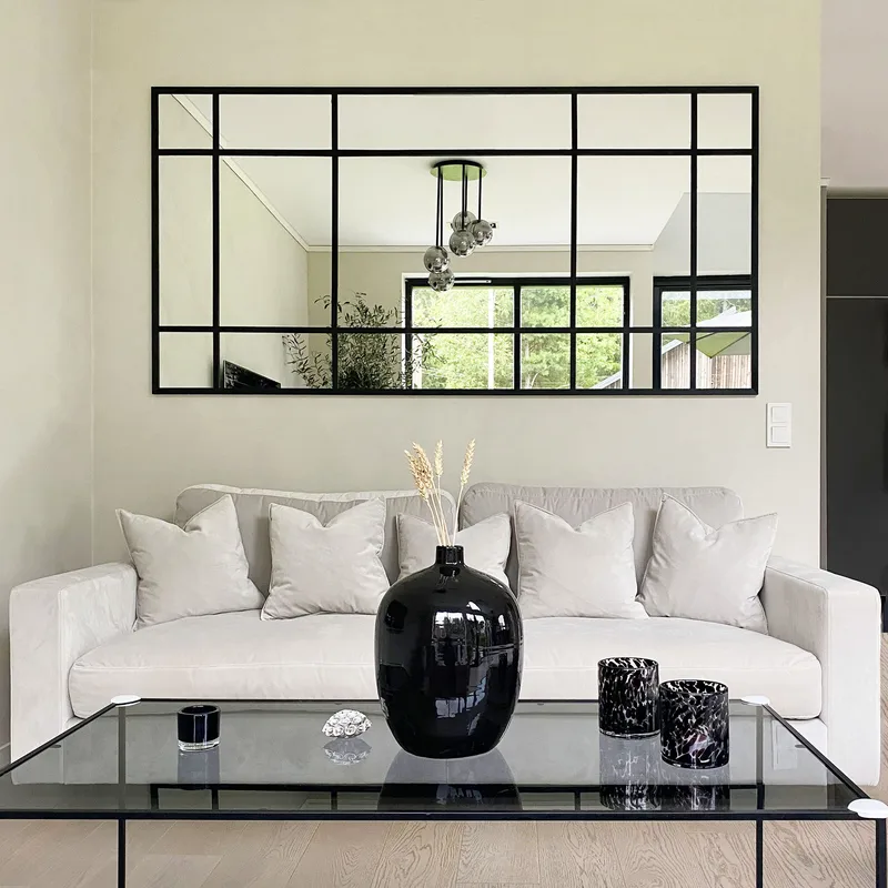 Stor helkroppsspegel 110x220cm | Spröjsad | Svart ram - Svart - Inredning - Speglar - Helkroppsspegel