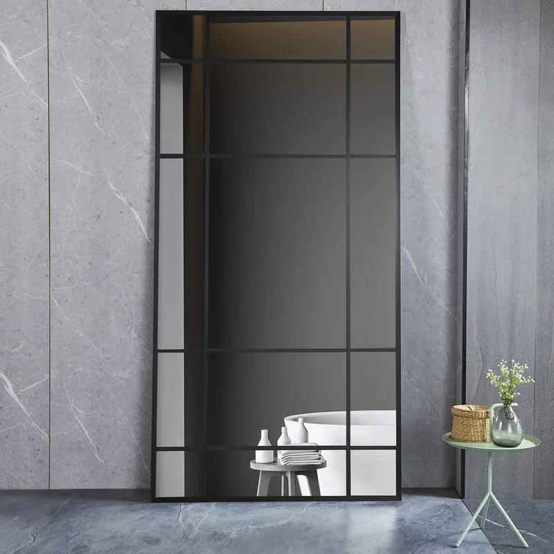 Stor helkroppsspegel 110x220cm | Spröjsad | Svart ram - Inredning - Speglar - Helkroppsspegel