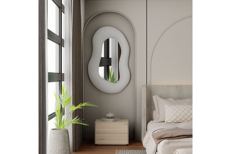 Thorne Vägghängd Spegel Asymmetrisk 50x80 cm - Vit - Inredning - Speglar - Väggspegel