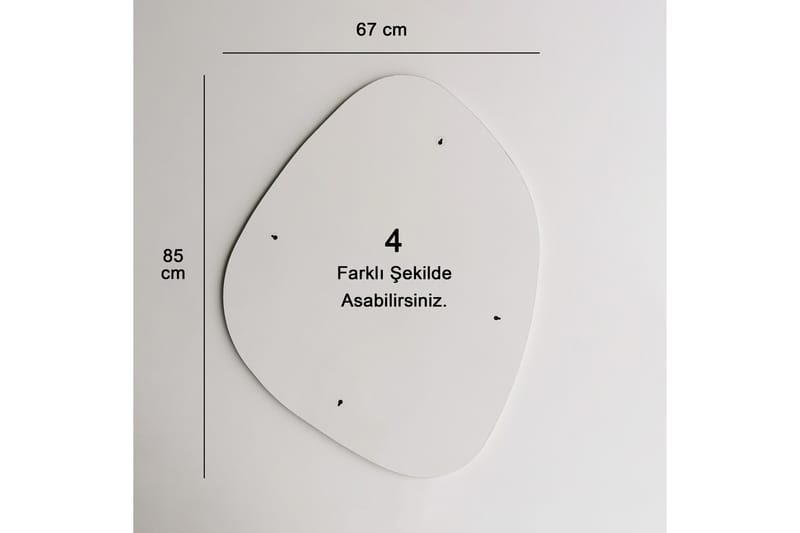 Asymmetrisk Spegel 67x85 cm - Svart - Väggspegel - Hallspegel