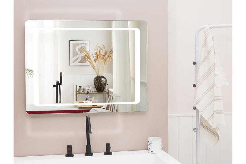 Attancourt Spegel med LED-Belysning - Silver - Väggspegel - Hallspegel