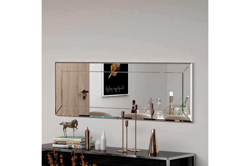 Azus Spegel 40 cm Rektangulär - Vit - Väggspegel - Helkroppsspegel - Hallspegel