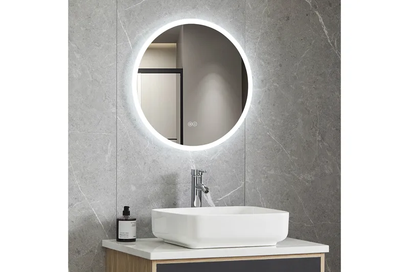 Badrumsspegel Rund 60 cm med LED-belysning och anti-fog - Lyfco - Inredning - Speglar - Väggspegel