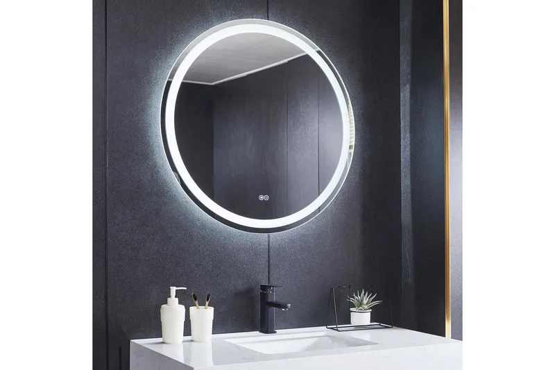 Badrumsspegel Rund 80 cm med LED-belysning, anti-fog och dimmer - Lyfco - Inredning - Speglar - Väggspegel